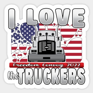 SUPPORT TRUCKERS - USA TRUCKERS FOR FREEDOM CONVOY USA FLAG - FREEDOM CONVOY 2022 -FLAG Sticker